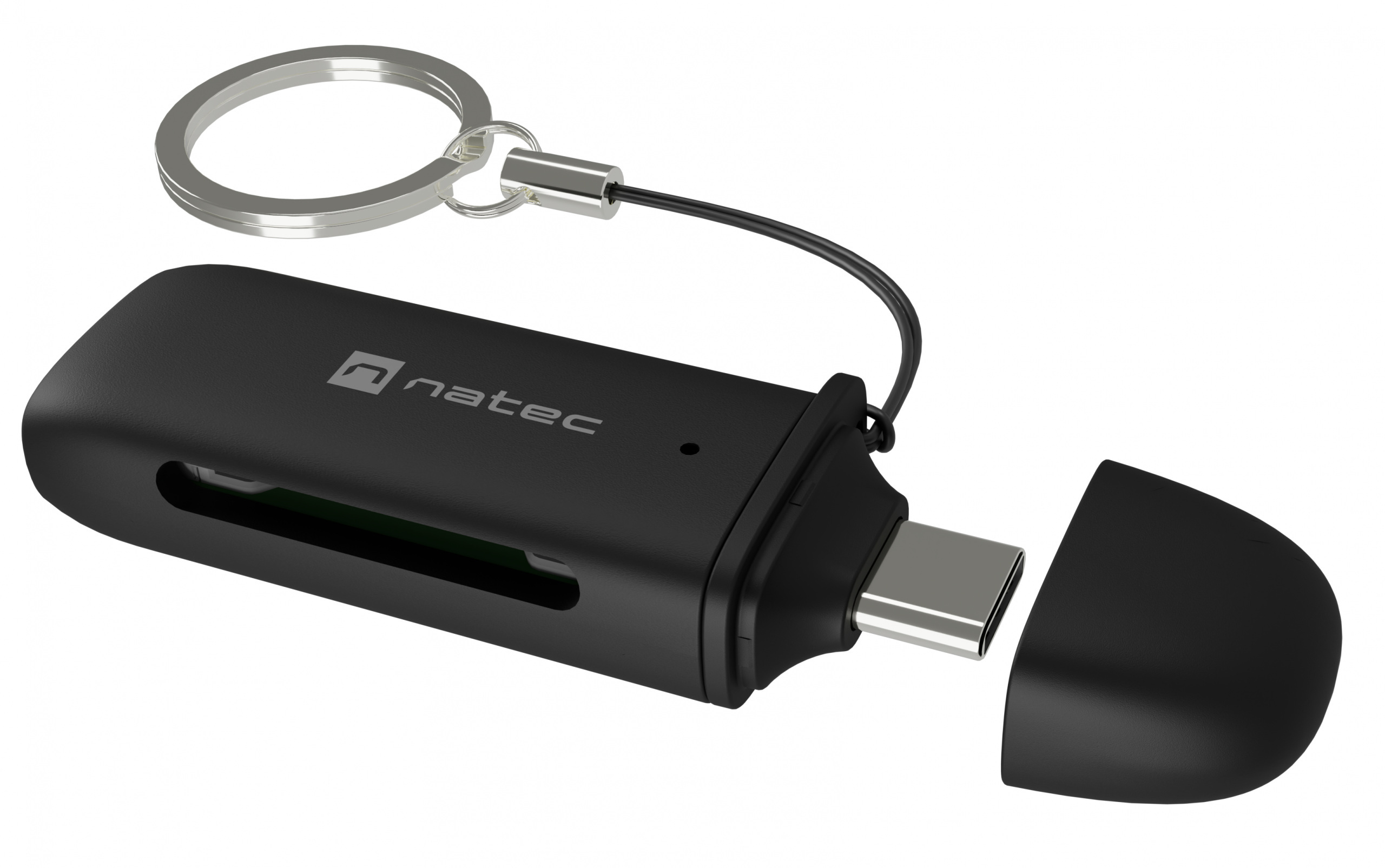 Czytnik kart Natec SCARAB C SD/MicroSD, USB-C 3.2 gen.1 - czarny