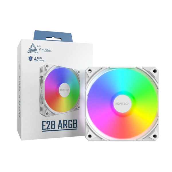 Zdjęcie produktu: Wentylator Montech E28 ARGB PWM White 120mm