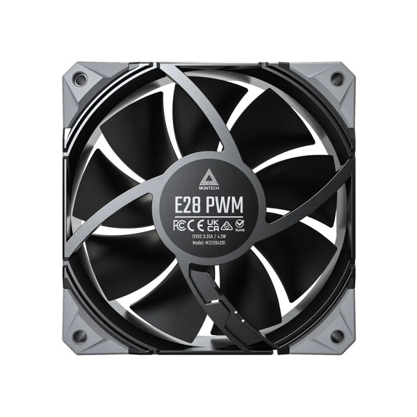 Zdjęcie produktu: Zestaw wentylatorów Montech E28 PWM Black 120mm (3-pak)