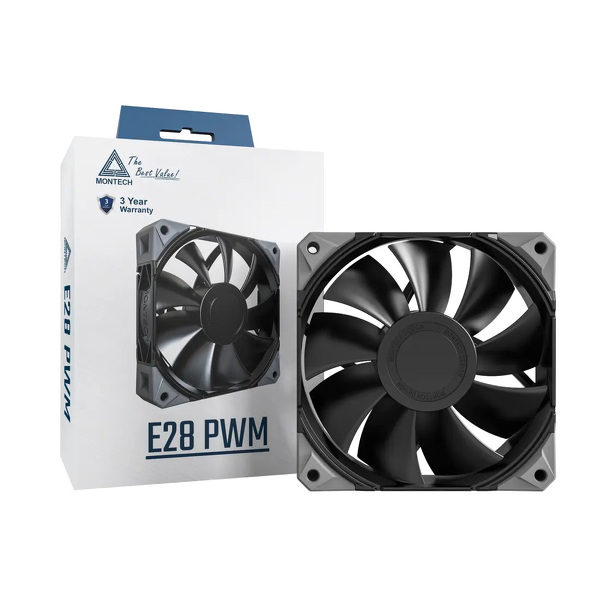 Zdjęcie produktu: Wentylator Montech E28 PWM Black 120mm Zdjęcie produktu: Wentylator Montech E28 PWM Black 120mm