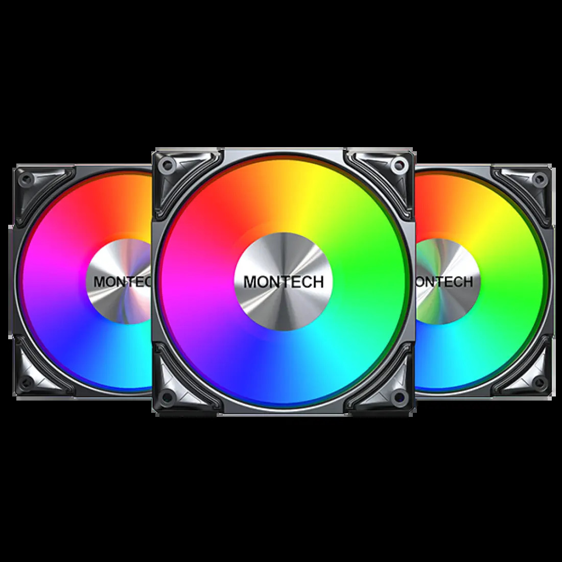 Zestaw wentylatorów Montech Metal Pro 12 ARGB PWM Black 120mm (3-pak)