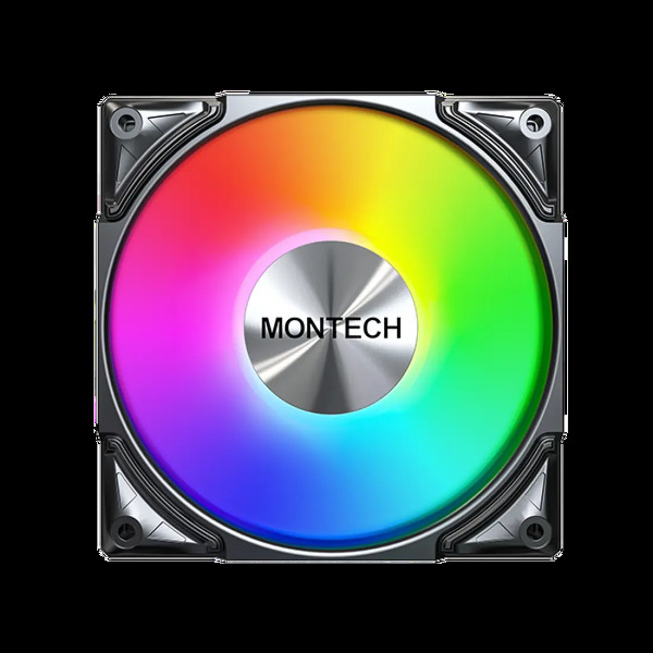 Zdjęcie produktu: Zestaw wentylatorów Montech Metal Pro 12 ARGB PWM Black 120mm (3-pak)