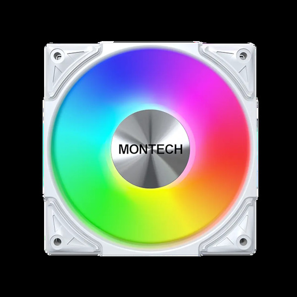 Zdjęcie produktu: Zestaw wentylatorów Montech Metal Pro 12 ARGB PWM White 120mm (3-pak)