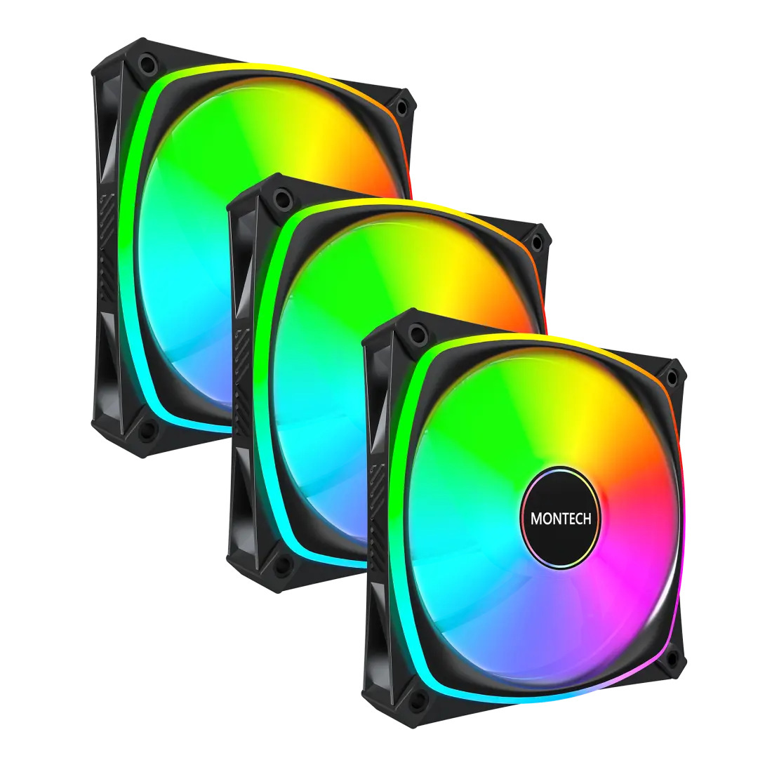Zestaw wentylatorów Montech AX120 Pro PWM Black 120mm (3-pak)