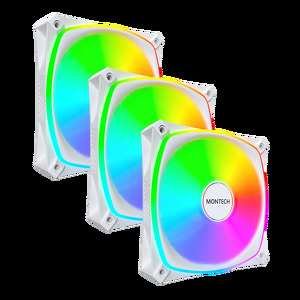 Miniatura produktu: Zestaw wentylatorów Montech RX120 Pro ARGB PWM Reverse White 120mm (3-pak)