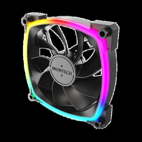 Zdjęcie produktu: Zestaw wentylatorów Montech RX120 ARGB PWM Reverse Black 120mm (3-pak)