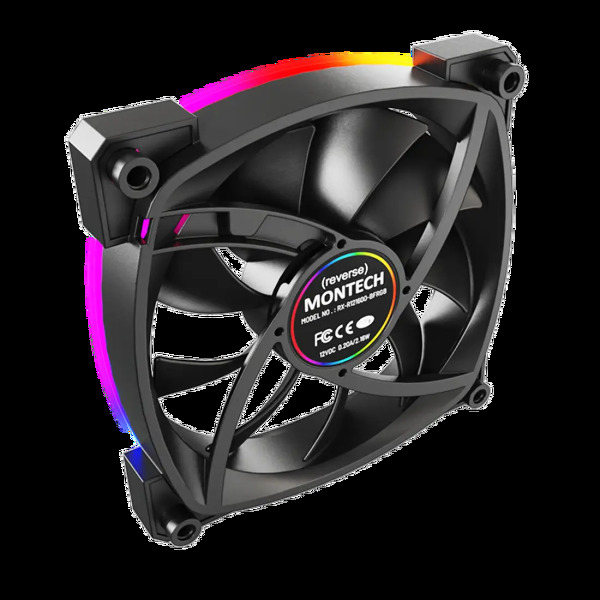 Zdjęcie produktu: Zestaw wentylatorów Montech RX120 ARGB PWM Reverse Black 120mm (3-pak)