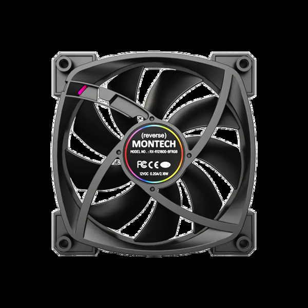 Zdjęcie produktu: Zestaw wentylatorów Montech RX120 ARGB PWM Reverse Black 120mm (3-pak)