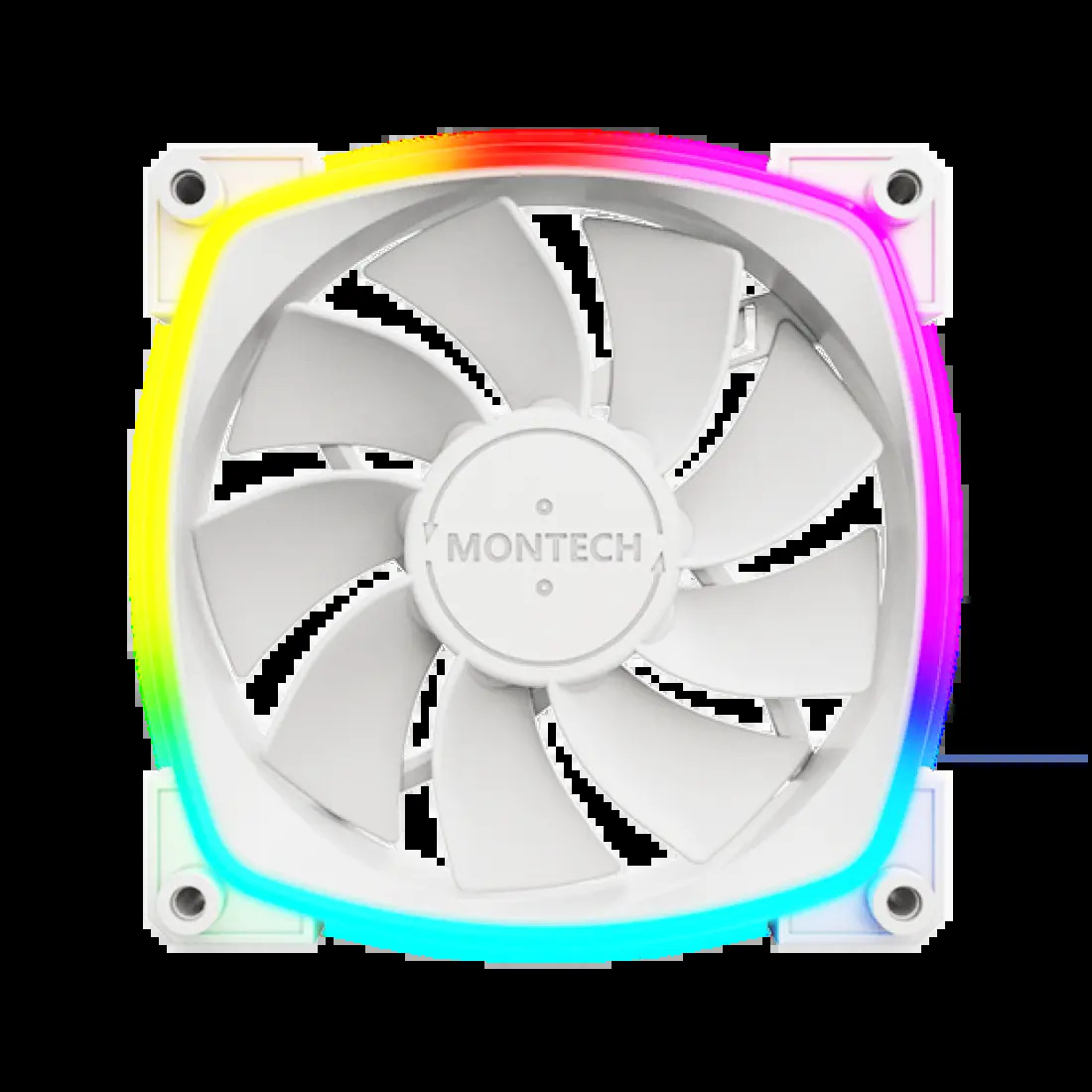 Zestaw wentylatorów Montech RX120 ARGB PWM Reverse White 120mm (3-pak)