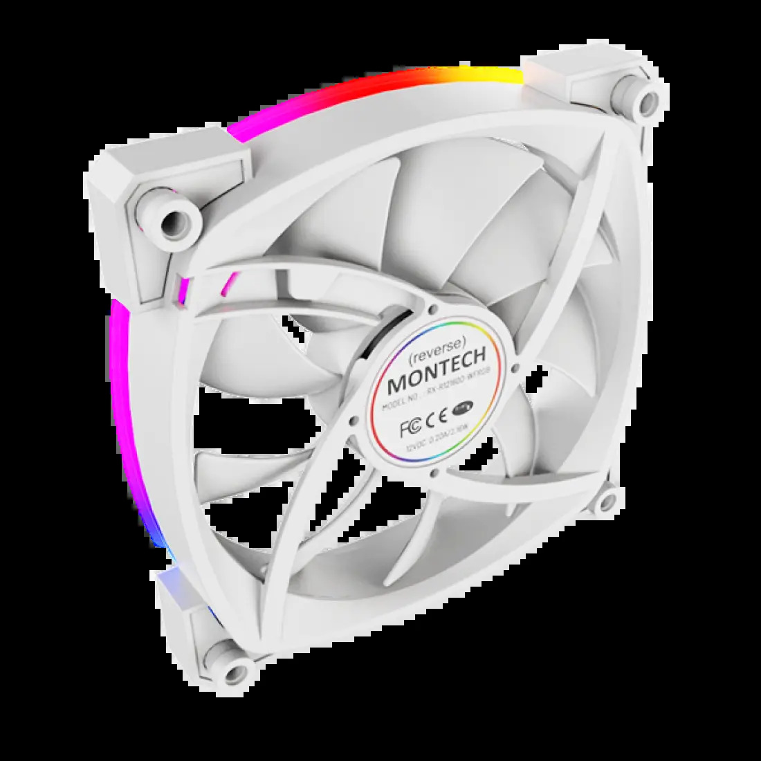 Zestaw wentylatorów Montech RX120 ARGB PWM Reverse White 120mm (3-pak)