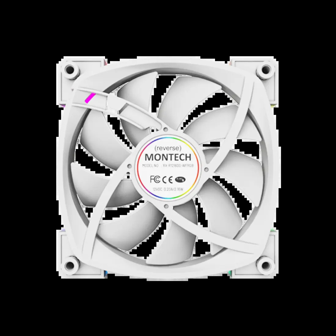 Zestaw wentylatorów Montech RX120 ARGB PWM Reverse White 120mm (3-pak)
