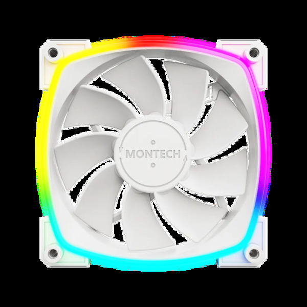 Zdjęcie produktu: Zestaw wentylatorów Montech RX120 ARGB PWM Reverse White 120mm (3-pak)