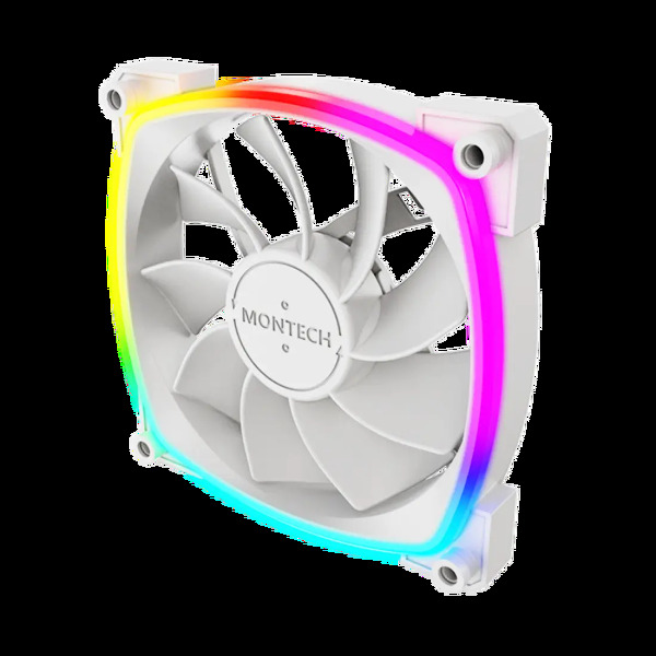 Zdjęcie produktu: Zestaw wentylatorów Montech RX120 ARGB PWM Reverse White 120mm (3-pak)