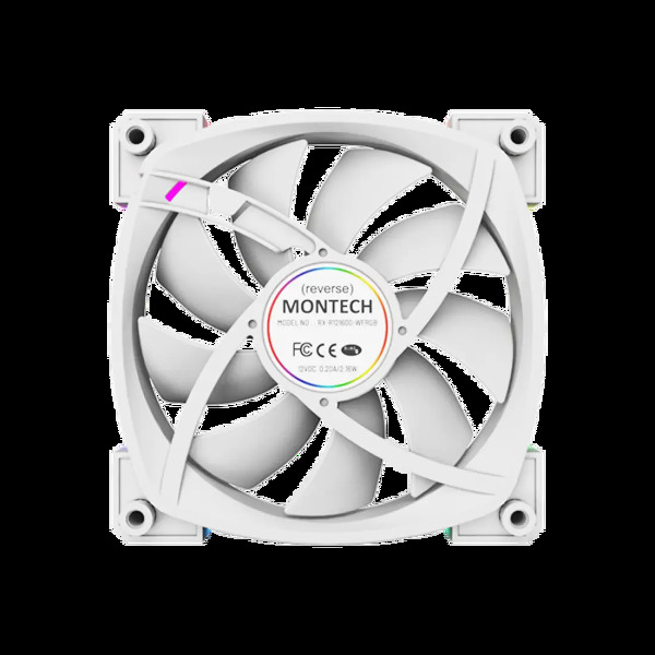 Zdjęcie produktu: Zestaw wentylatorów Montech RX120 ARGB PWM Reverse White 120mm (3-pak)