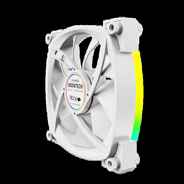 Zdjęcie produktu: Zestaw wentylatorów Montech RX120 ARGB PWM Reverse White 120mm (3-pak)
