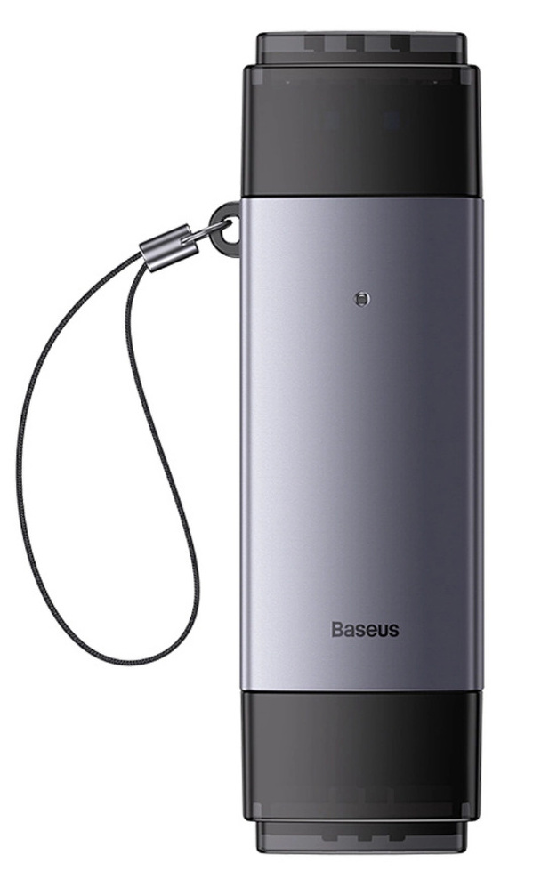 Zdjęcie produktu: Czytnik kart pamięci Baseus Lite Series USB-A/USB-C 3.0 SD/TF - szary Zdjęcie produktu: Czytnik kart pamięci Baseus Lite Series USB-A/USB-C 3.0 SD/TF - szary