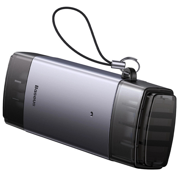 Zdjęcie produktu: Czytnik kart pamięci Baseus Lite Series USB-A/USB-C 3.0 SD/TF - szary Zdjęcie produktu: Czytnik kart pamięci Baseus Lite Series USB-A/USB-C 3.0 SD/TF - szary