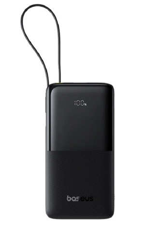 Miniatura produktu: Powerbank Baseus Bipow 2 10000mah 20W z cyfrowym wyświetlaczem z wbudowanym kablem USB-C - czarny