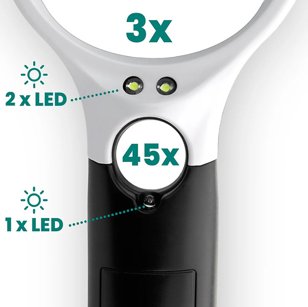 Zdjęcie produktu: Lupa / szkło powiększające z podświetleniem LED everActive MG-01