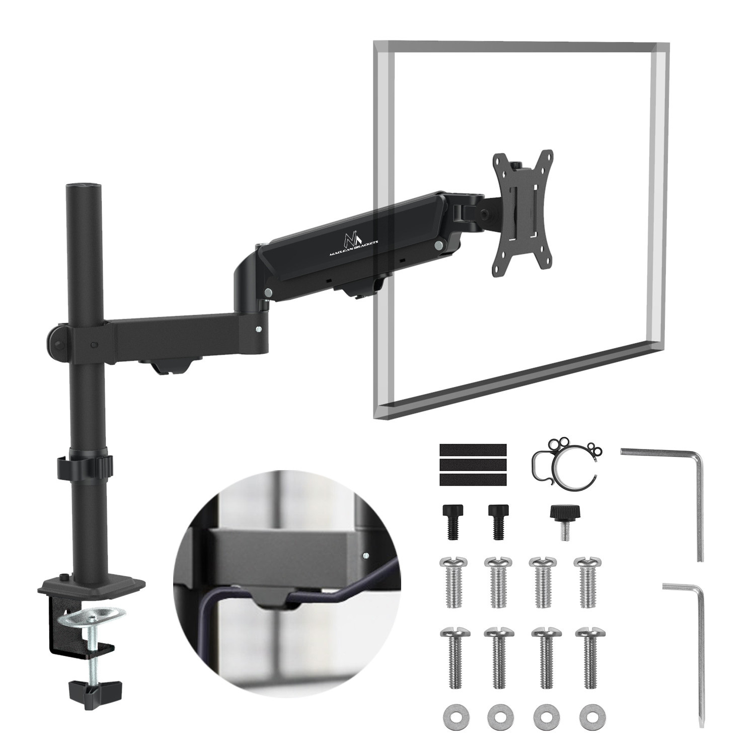 Uchwyt na monitor Maclean, sprężyna gazowa, 17