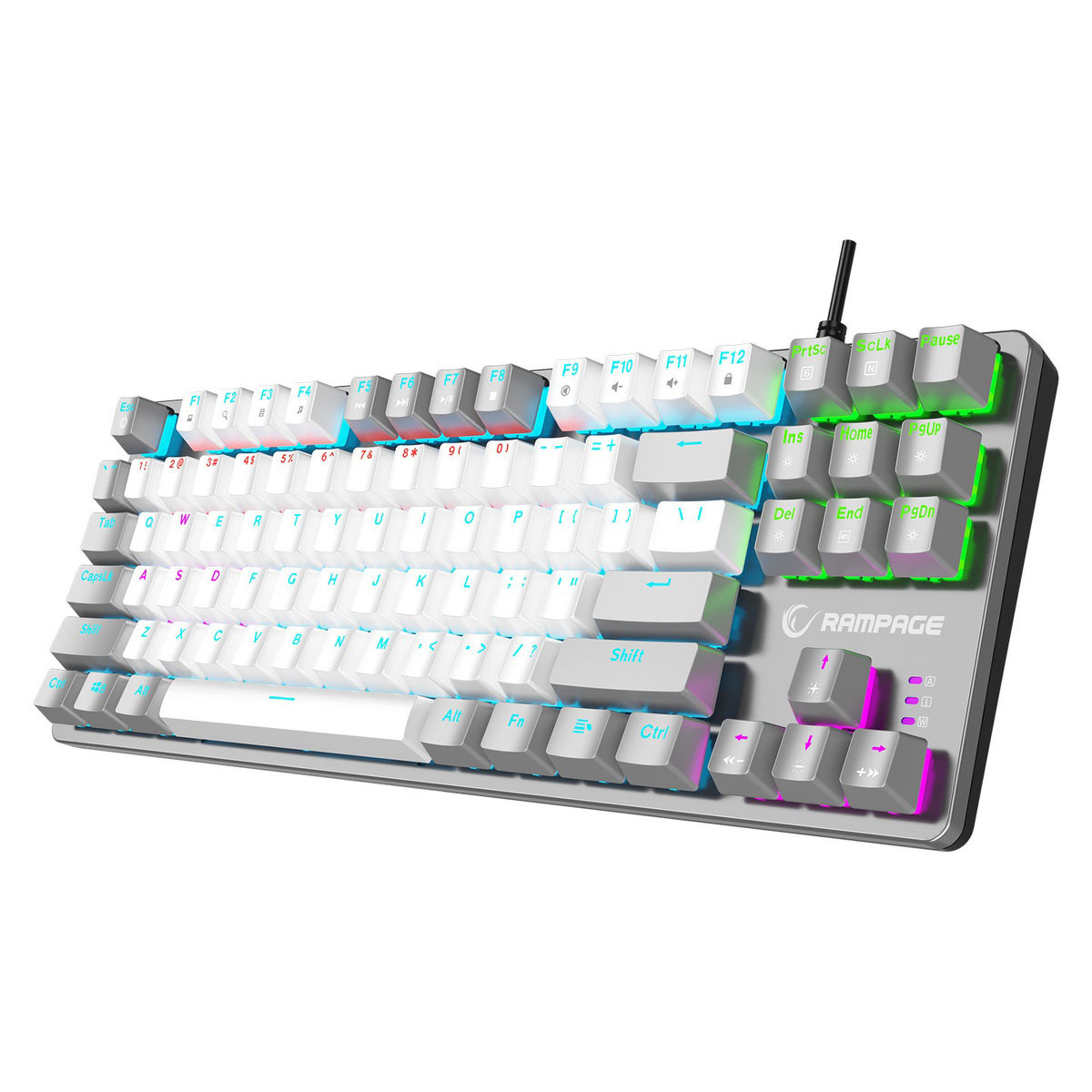 Klawiatura Rampage Mechaniczna Snug RGB KRGD Red biało-szara