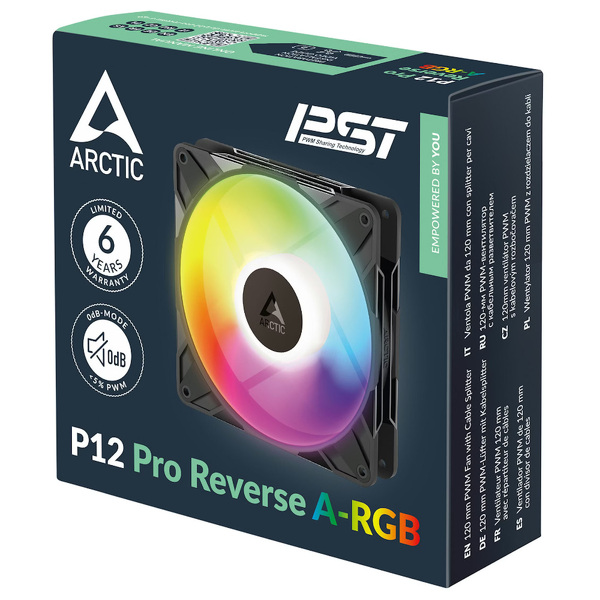 Zdjęcie produktu: Wentylator Arctic P12 Pro Reverse ARGB PWM PST Black 120mm (ACFAN00322A)