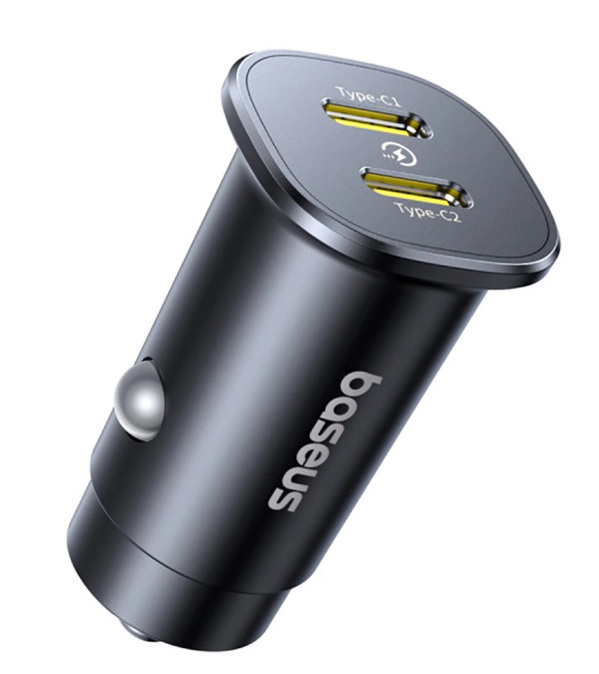 Zdjęcie produktu: Ładowarka samochodowa Baseus GoTrip 2 x USB-C 30W - czarna Zdjęcie produktu: Ładowarka samochodowa Baseus GoTrip 2 x USB-C 30W - czarna