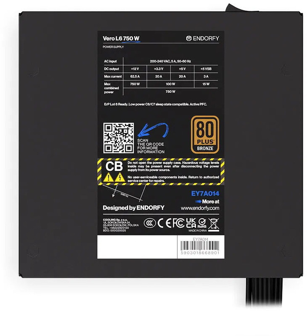 Zdjęcie produktu: Zasilacz Endorfy Vero L6 750W Bronze (EY7A014)