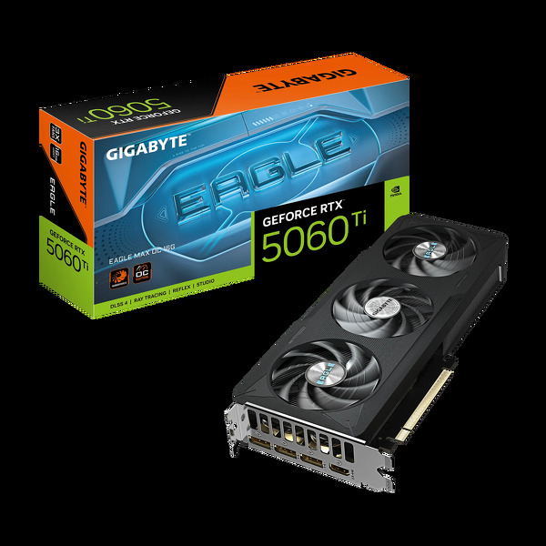 Zdjęcie produktu: Gigabyte GeForce RTX 5060 Ti EAGLE MAX OC 16GB GDDR7 DLSS 4 (GV-N506TEAGLEMAX OC-16GD)