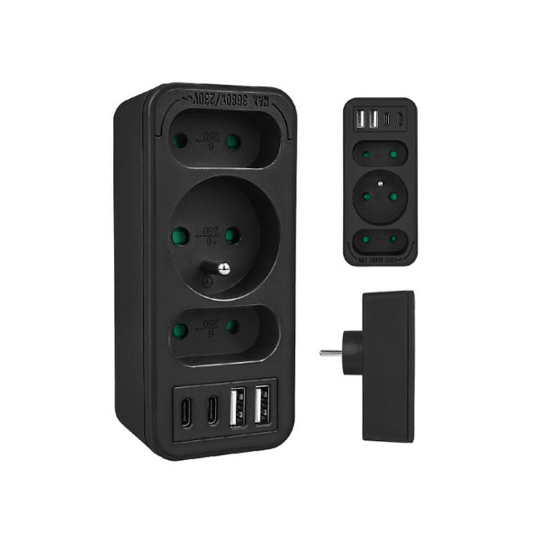 Zdjęcie produktu: Gniazdko prądowe x3 + 4xUSB Maclean, rozgałęźnik z 3 gniazdami, 2xUSB A, 2xUSB C PD 20W, 1x16A + 2x6A, MCE248 F/B Zdjęcie produktu: Gniazdko prądowe x3 + 4xUSB Maclean, rozgałęźnik z 3 gniazdami, 2xUSB A, 2xUSB C PD 20W, 1x16A + 2x6A, MCE248 F/B