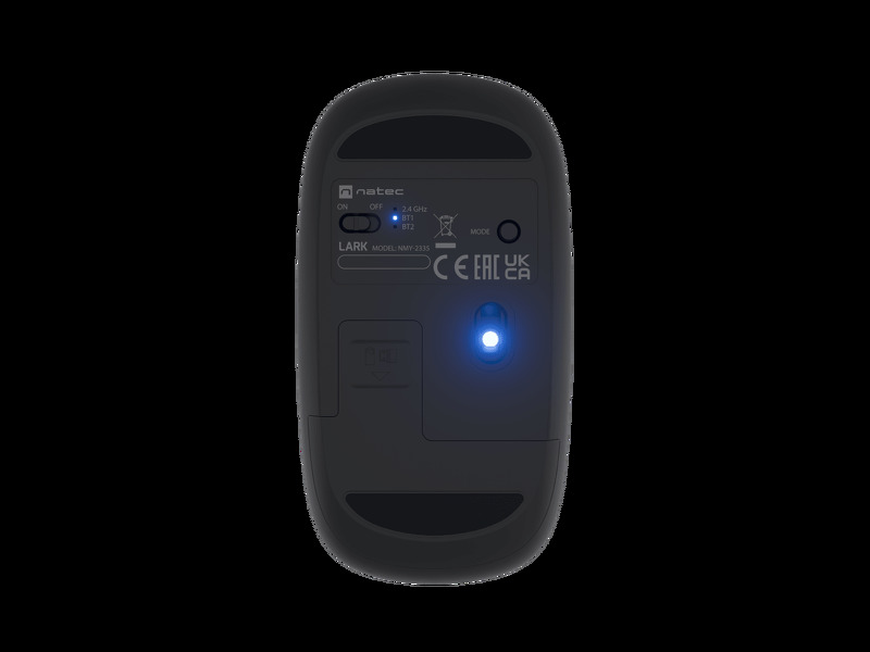 Zdjęcie produktu: Mysz bezprzewodowa Natec LARK BT 5.0 4000DPI cicha Blue Sense - szara