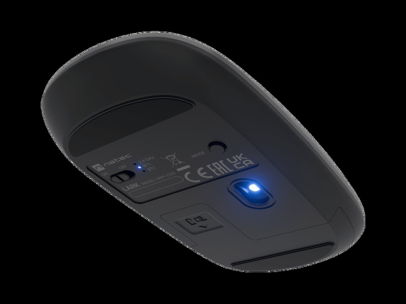 Zdjęcie produktu: Mysz bezprzewodowa Natec LARK BT 5.0 4000DPI cicha Blue Sense - szara