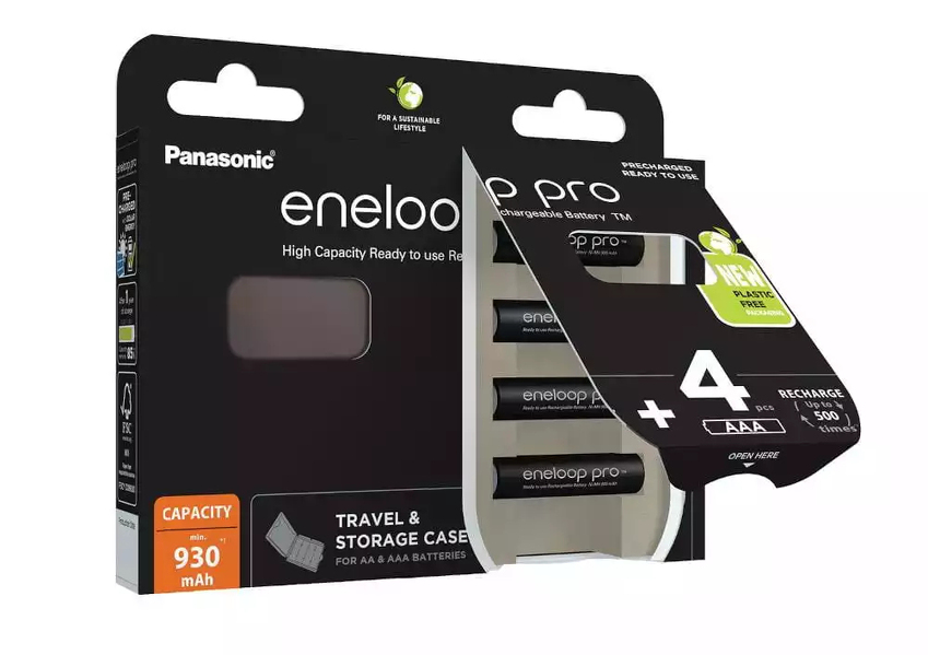 Zdjęcie produktu: Panasonic Eneloop Pro R3/AAA 930mAh - opak. 4 akumulatorków + pojemnik
