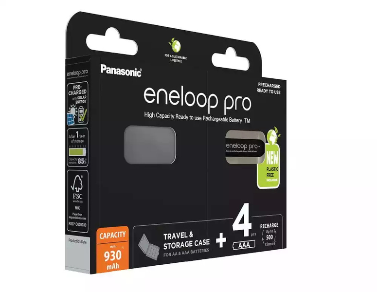 Zdjęcie produktu: Panasonic Eneloop Pro R3/AAA 930mAh - opak. 4 akumulatorków + pojemnik