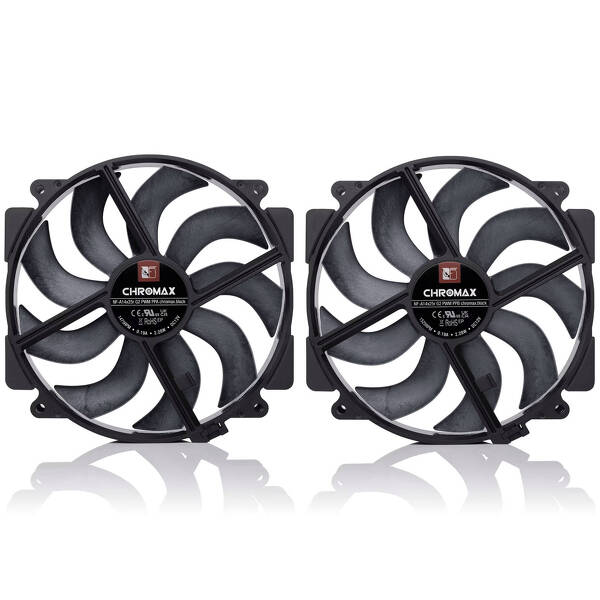 Zdjęcie produktu: Zestaw NF-A14x25r G2 PWM chromax.black Sx2-PP Rounded Sterrox 140 Push Pull