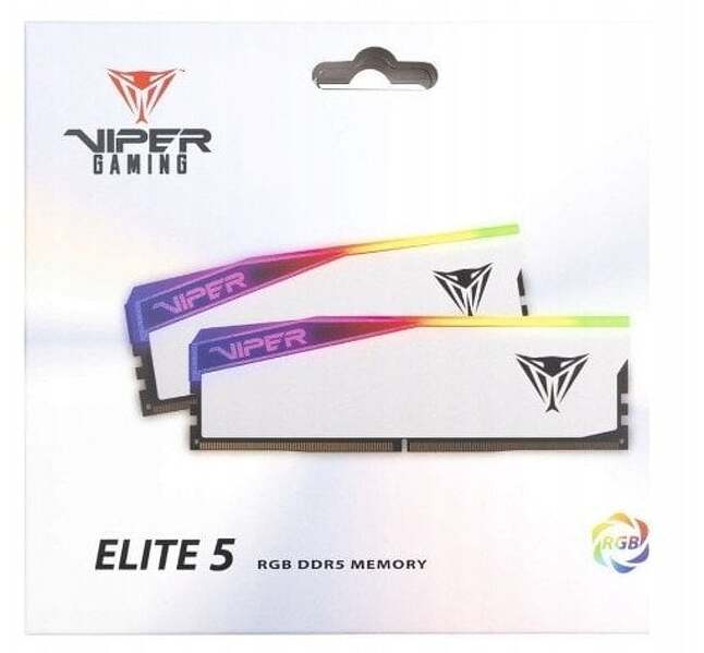 Zdjęcie produktu: Patriot Viper Elite 5 RGB DDR5 32GB (2x16GB) 6000MHz CL30 White