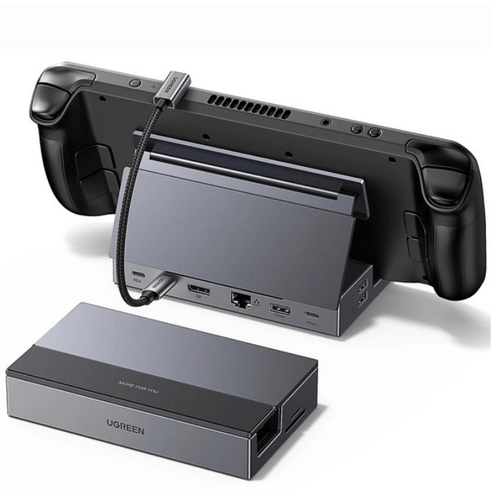 Hub Ugreen do Steam Deck dock USB-C 9w1 4K 120Hz - szary Hub Ugreen do Steam Deck dock USB-C 9w1 4K 120Hz - szary