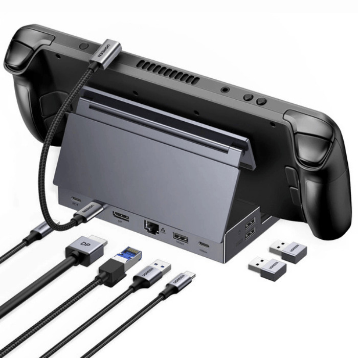 Hub Ugreen do Steam Deck dock USB-C 9w1 4K 120Hz - szary Hub Ugreen do Steam Deck dock USB-C 9w1 4K 120Hz - szary