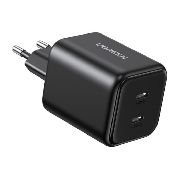 Ładowarka sieciowa Ugreen GaN 45W 2xUSB-C - czarna Ładowarka sieciowa Ugreen GaN 45W 2xUSB-C - czarna
