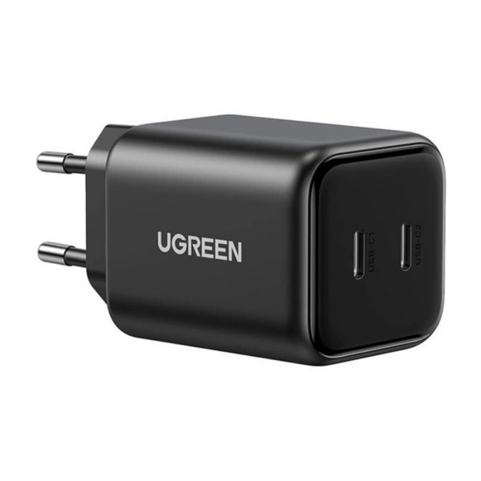 Ładowarka sieciowa Ugreen GaN 45W 2xUSB-C - czarna Ładowarka sieciowa Ugreen GaN 45W 2xUSB-C - czarna