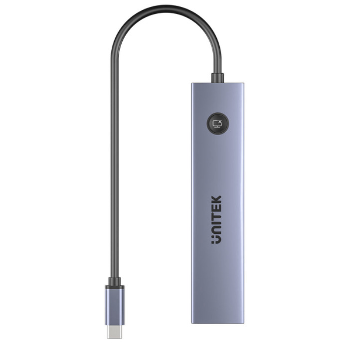 HUB USB-C 7w1 Unitek 4K@60Hz, PD 100W i przycisk HDMI On/Off HUB USB-C 7w1 Unitek 4K@60Hz, PD 100W i przycisk HDMI On/Off