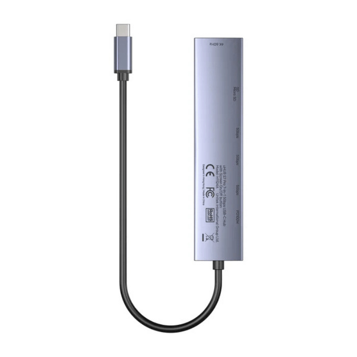 HUB USB-C 7w1 Unitek 4K@60Hz, PD 100W i przycisk HDMI On/Off HUB USB-C 7w1 Unitek 4K@60Hz, PD 100W i przycisk HDMI On/Off