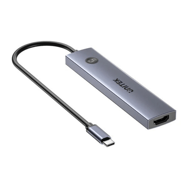 Zdjęcie produktu: HUB USB-C 7w1 Unitek 4K@60Hz, PD 100W i przycisk HDMI On/Off Zdjęcie produktu: HUB USB-C 7w1 Unitek 4K@60Hz, PD 100W i przycisk HDMI On/Off