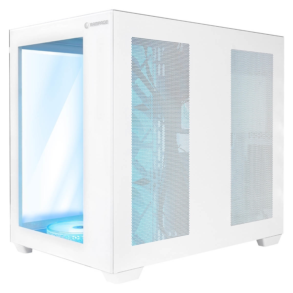 Rampage Iceblade Pro ATX akwarium 7 wentylatorów ARGB biała