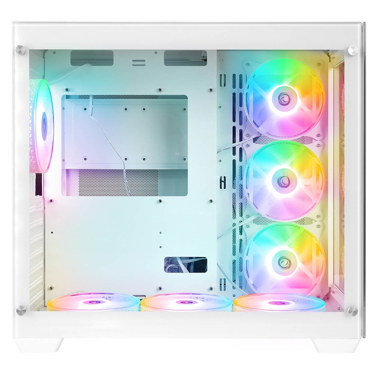 Rampage Iceblade Pro ATX akwarium 7 wentylatorów ARGB biała