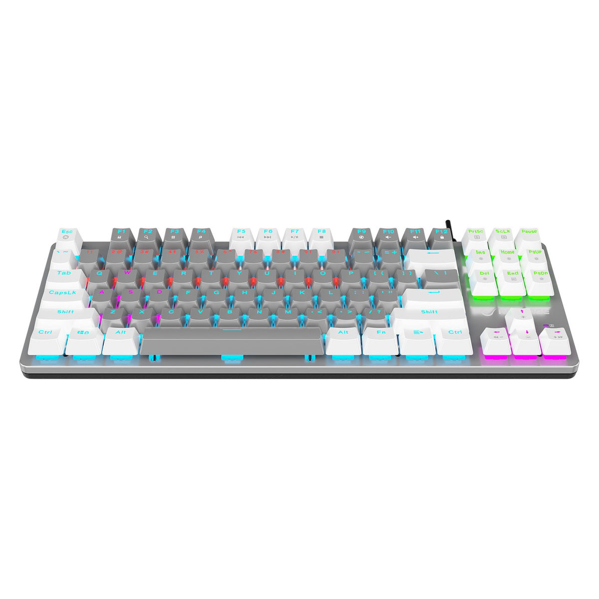 Klawiatura Rampage Mechaniczna Snug RGB KRGD Blue szaro-biała