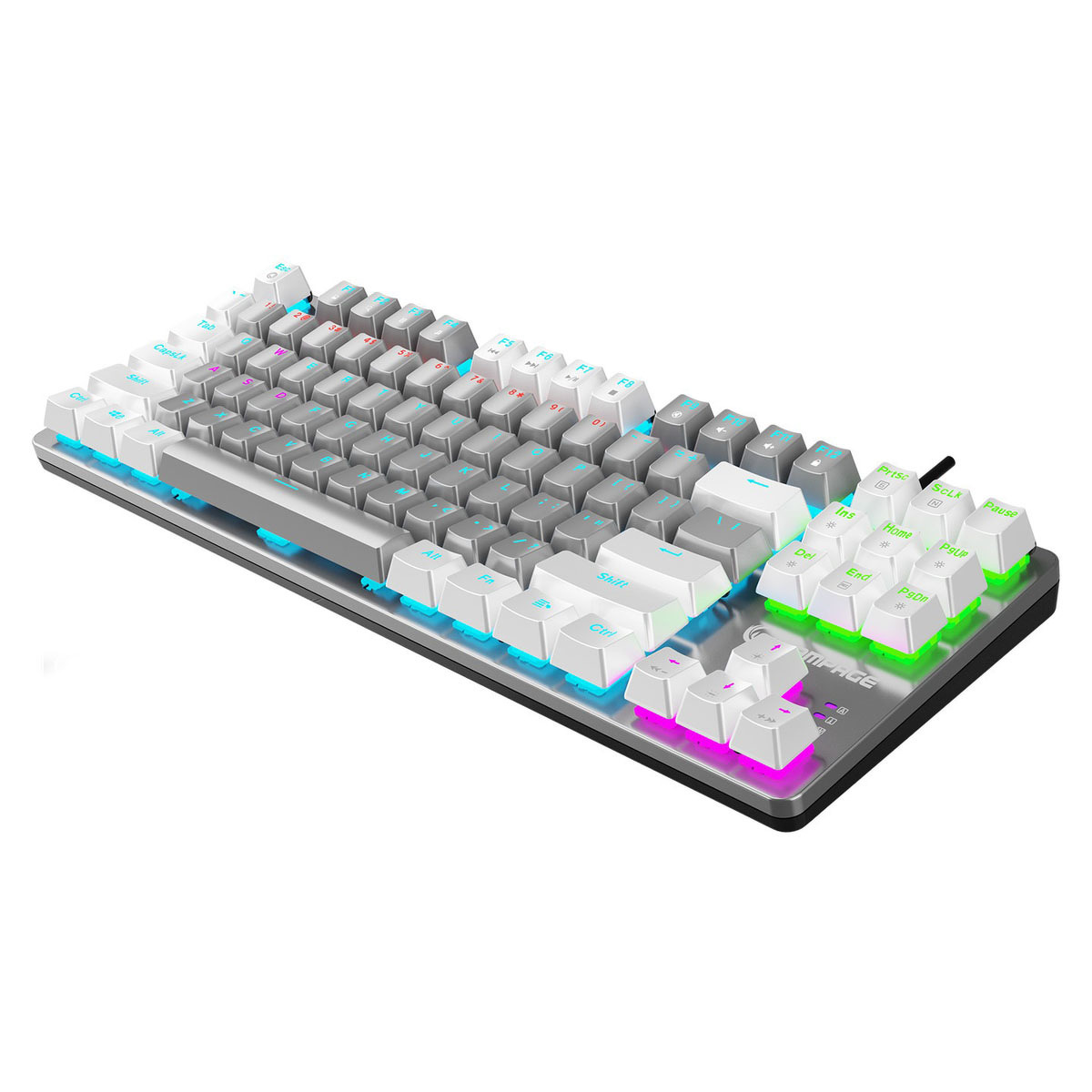 Klawiatura Rampage Mechaniczna Snug RGB KRGD Blue szaro-biała