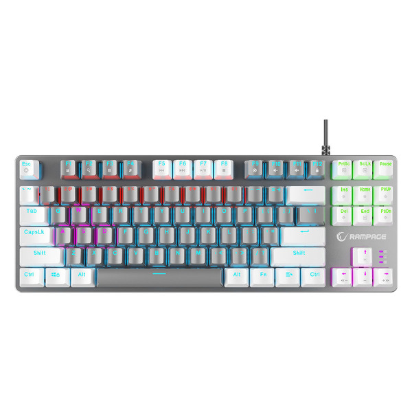 Zdjęcie produktu: Klawiatura Rampage Mechaniczna Snug RGB KRGD Blue szaro-biała