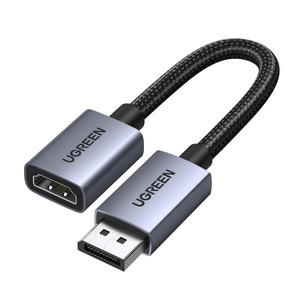 Miniatura produktu: Adapter DisplayPort (męski) na HDMI (żeński) Ugreen 4K 20cm - szary Miniatura produktu: Adapter DisplayPort (męski) na HDMI (żeński) Ugreen 4K 20cm - szary