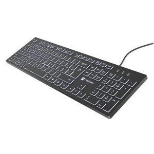 Miniatura produktu: Klawiatura Natec Herring Glow US białe podświetlenie slim - czarna Miniatura produktu: Klawiatura Natec Herring Glow US białe podświetlenie slim - czarna